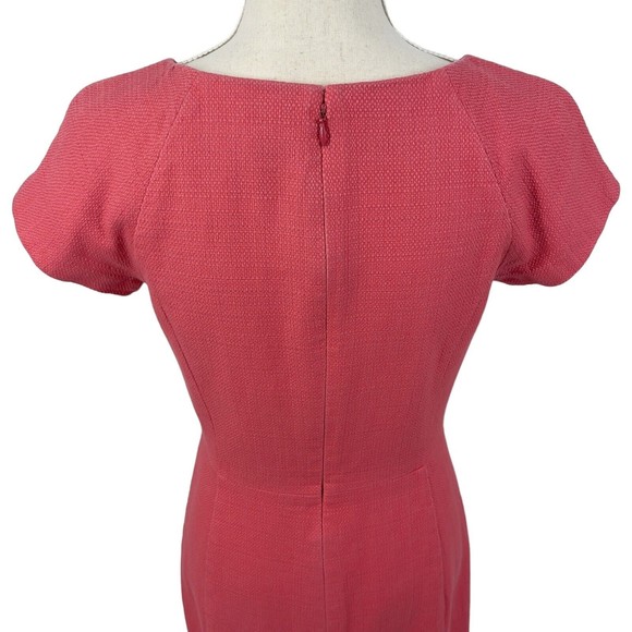 J Crew Coral Pink Short Sleeve Structured Sheath Suit Career Dress Womens 4 - Picture 7 of 13
